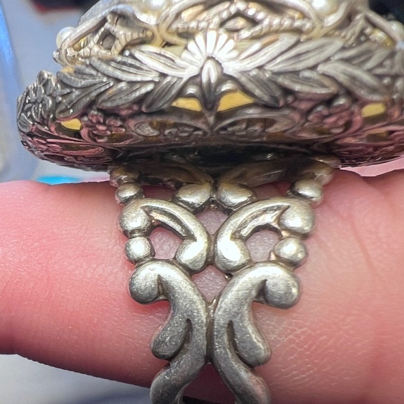 Adorable Ollipop USA cocktail ring Iolite stones Size 6.5 adjustable - Picture 7 of 12